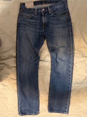 Vintage Polo Ralph Lauren Varick Slim Straight Washed Blue Denim Jeans Classic
